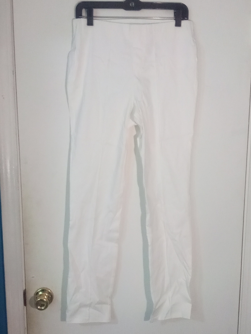 Nina Leonard White Stretch Pull-On Pants